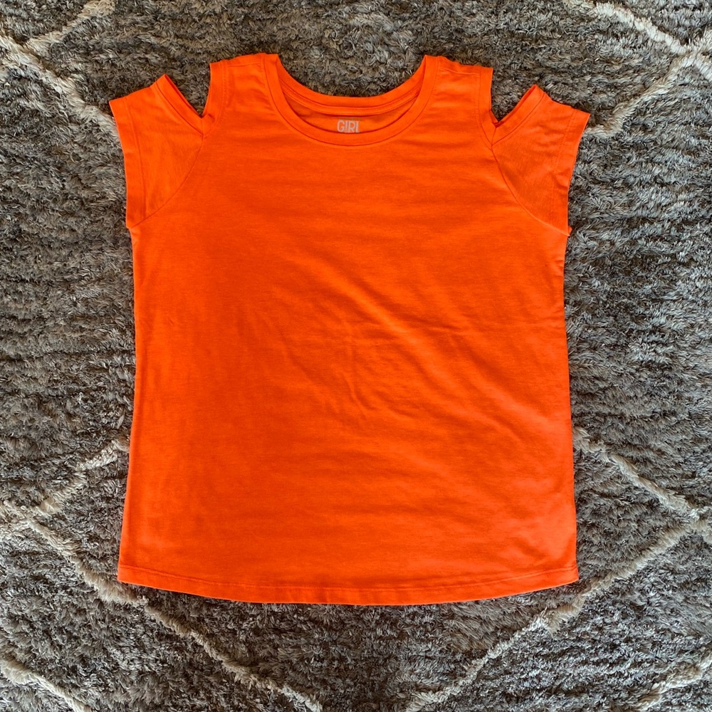 Neon orange Athleta girl shirt